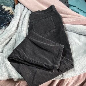 dressbarn Charcoal Corduroy Straight Leg Pants